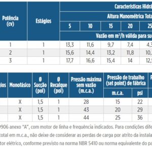 Sistema de pressurização "Schneider" VFD BC-92S 1C 2cv Monof. 220v - Imagem 2